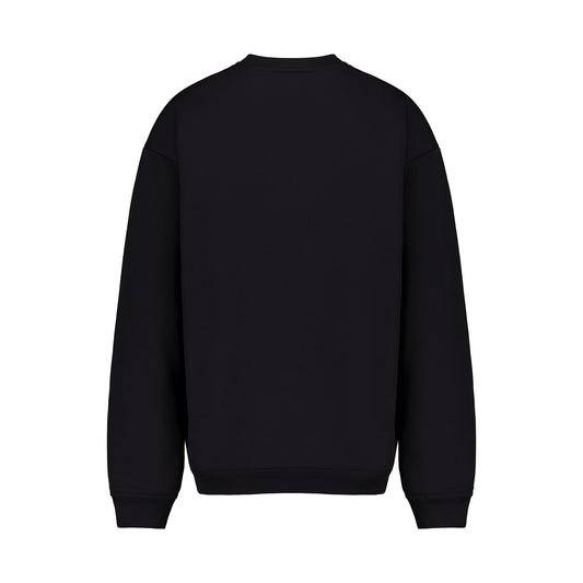 Unisex Relaxed Crew Neck Sweater Black