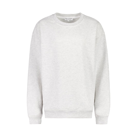 Unisex Relaxed Crew Neck Sweater White Marle